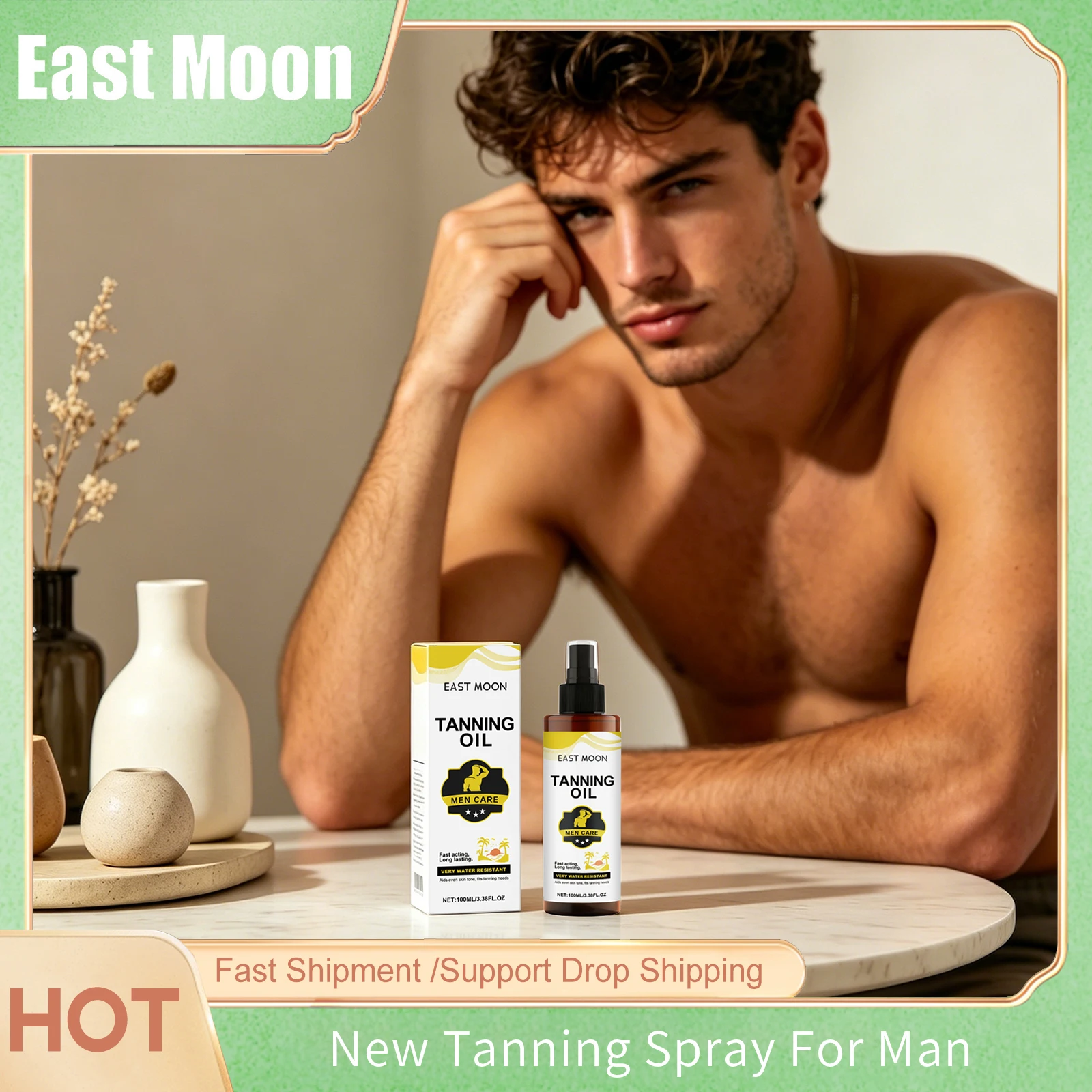 

East Moon Man Tanning Care Spray With Bronze Color Solarium Lasting Nourishing For Dancer 0 Spf No Sun Accelerator Tanning Spray