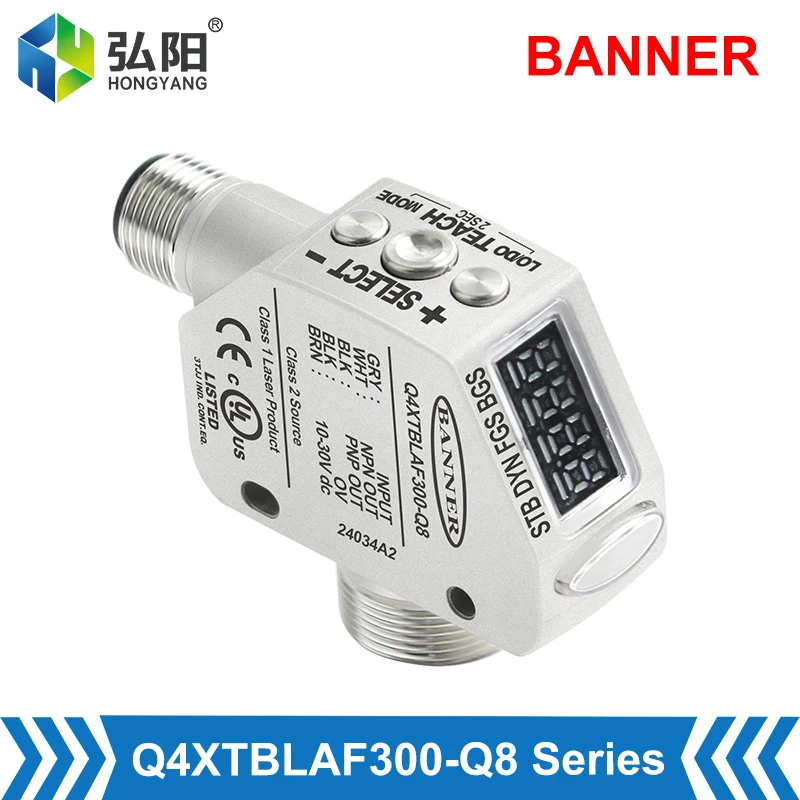 

BANNER Q4XTBLAF300-Q8 Distance Measuring Displacement Sensor With High Switching Accuracy Of 1MM Side Hole Machine Laser Probe