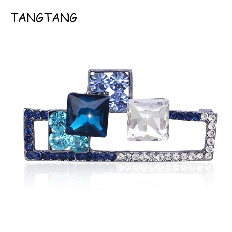 TANGTANG Brooch For Female Exquisite Rhinestone Sparkling Luxury Accessories Elegant OL Style Bijoux Geometric Fashion Crystal