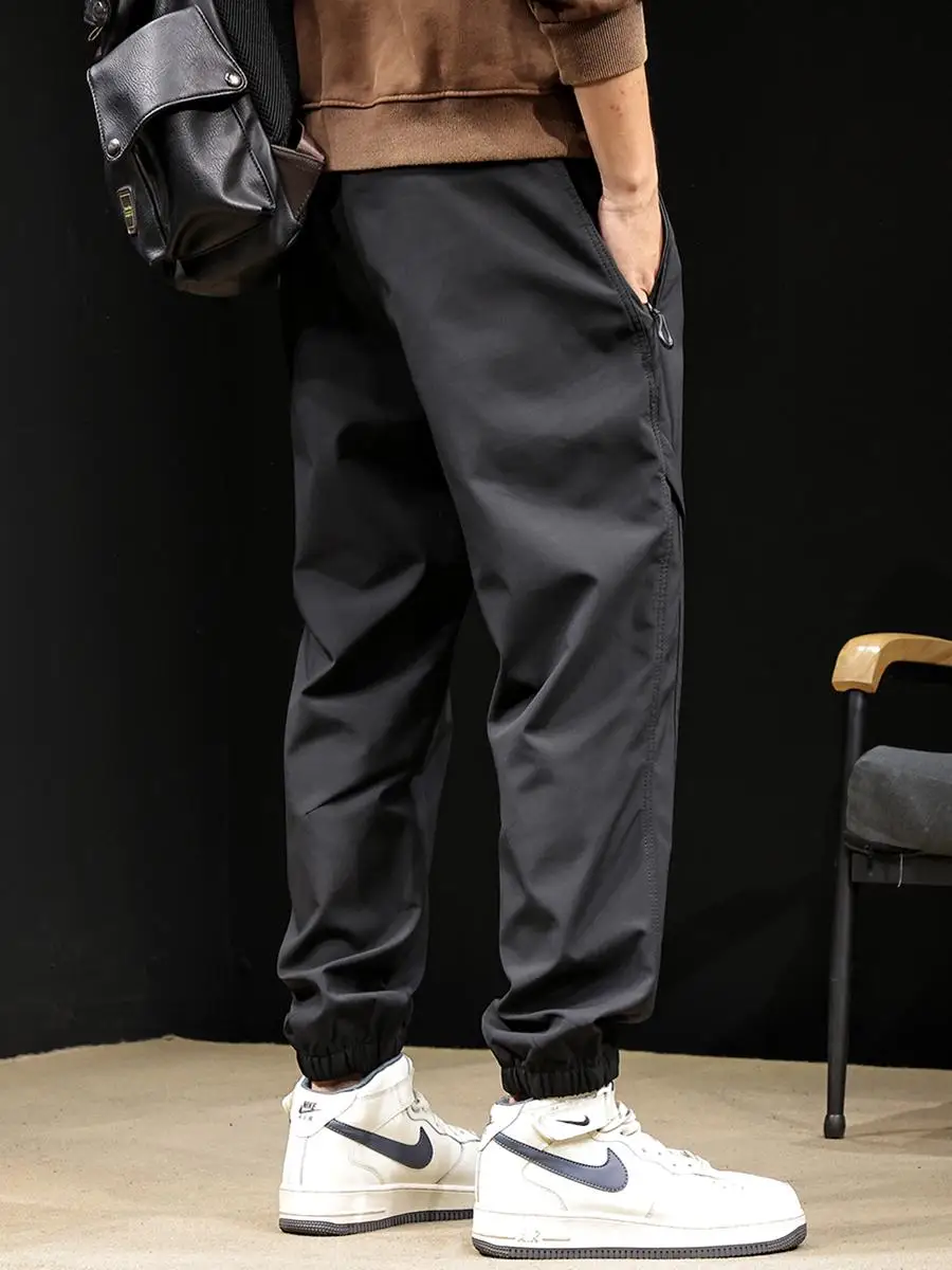 ملابس العمل الرجالية غير الرسمية السراويل ربيع الخريف فضفاضة تناسب السراويل الشباب الحضرية Sle المضادة للتجاعيد ألياف البوليستر السراويل الطويلة #5
