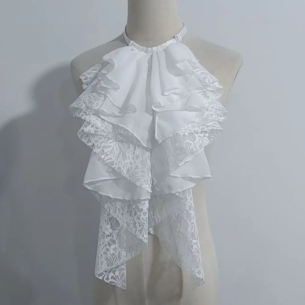 Detachable Layered Lace False Collar Adjustable Elegant Decorative Lace Neckline French Style Classic Fake Lace Collar Girls
