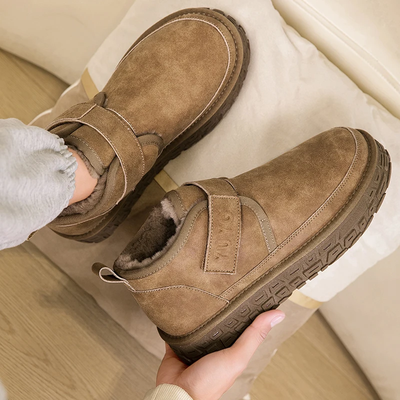 

Winter Men's Short Boots Warm Stylish Casual Outdoor Ski-Ready Fleece-Lined Insulated Cotton Shoes Men's Short Boots Versatile