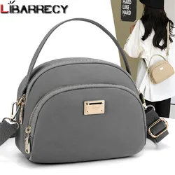 Fashion Small Shoulder Bags 2-layer Pockets Women Bag Casual Handbag Nylon Waterproof Crossbody Bag Ladies Messenger Bag Purses