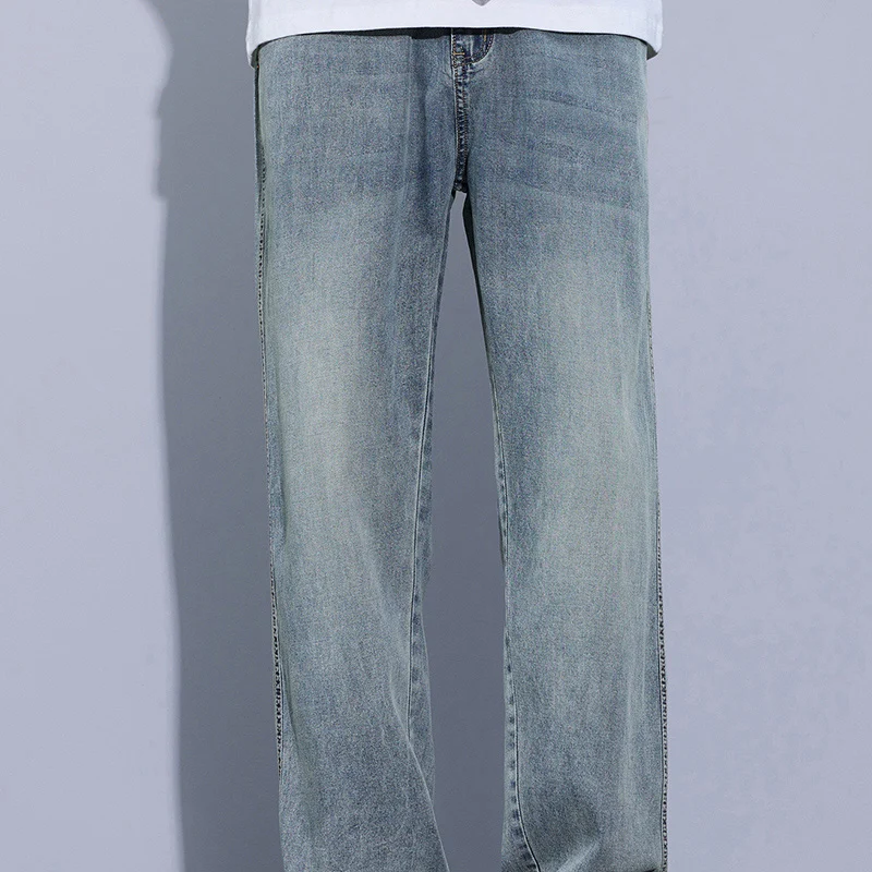 GIOIOMen's Jeans，2025Spring Summer New Loose Straight Thin Denim Long Pants，Fashionable Versatile Casual Pants