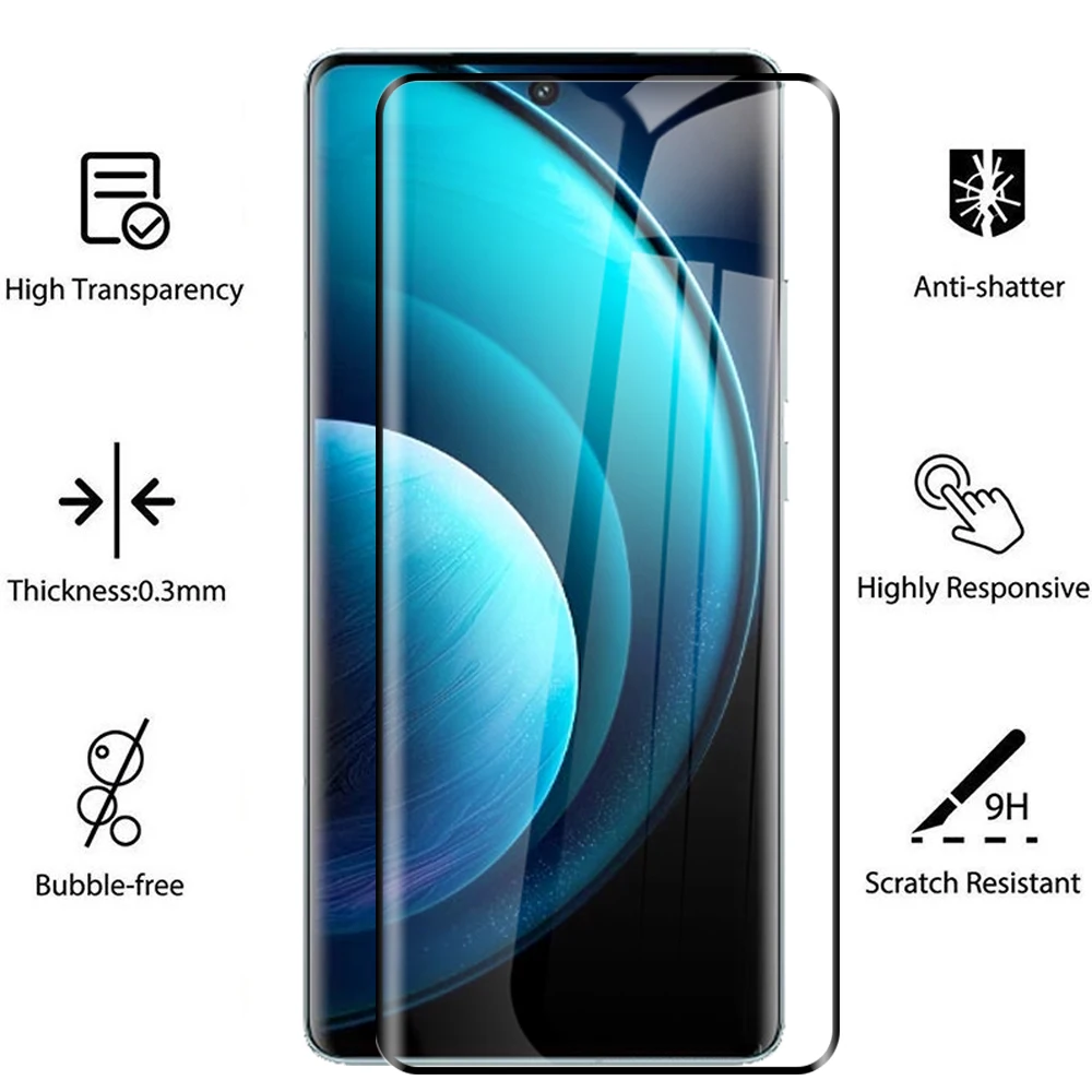 2in1 3D Curved Tempered Glass For Vivo X100 Pro X100Pro vi vo X 100 100X Camera Lens Protective Film Clear Screen Protector