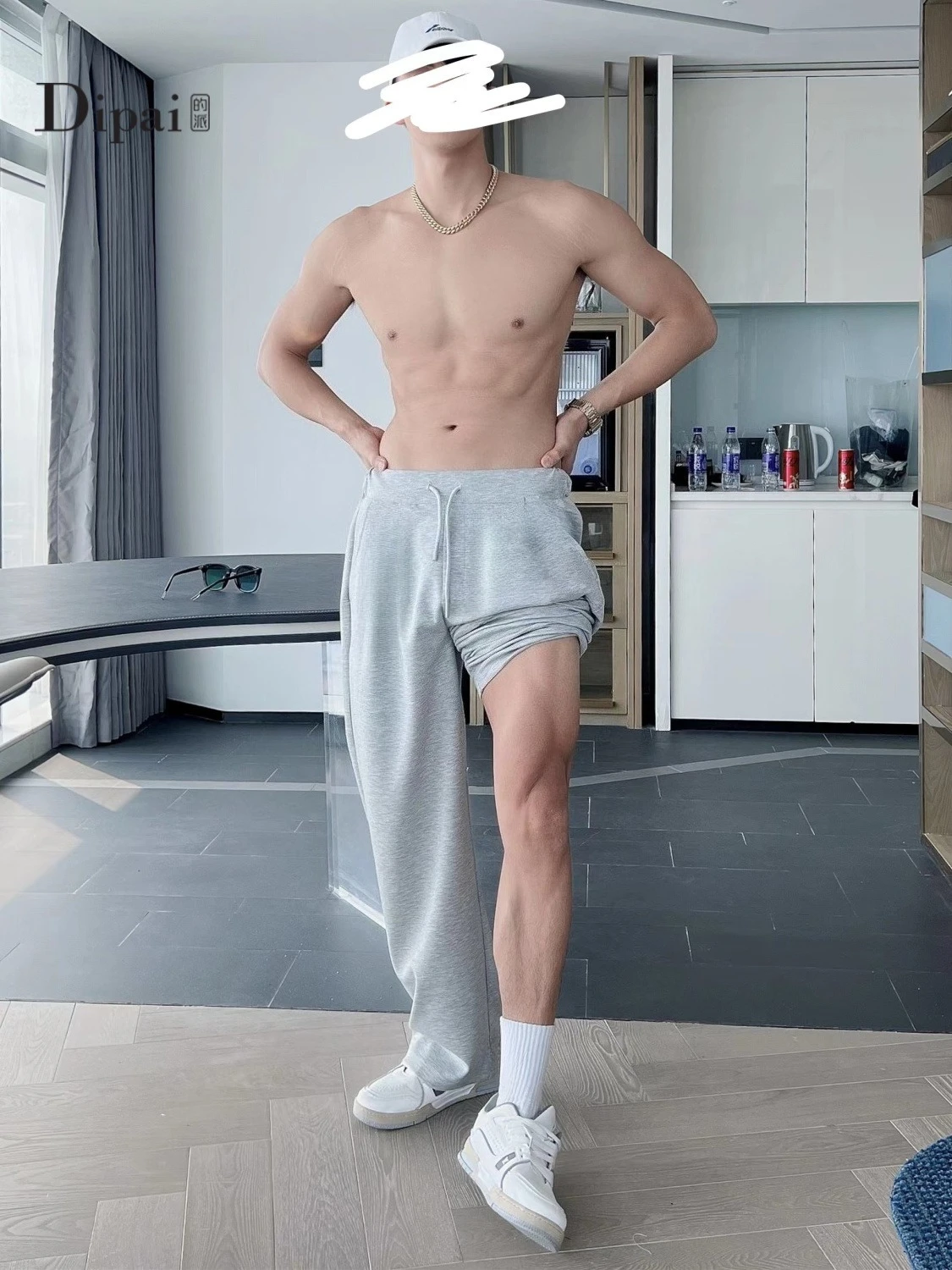 

Тяжелые спортивные брюки для мужчин осенью и зимой, с утолщенным флисом и драпировкой, широкие повседневные брюки длиной до пола