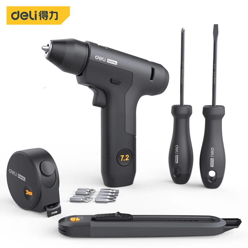 DELI power tools 6-piece electric screw wrench, tape measure pliers, Exquisite gift HOME tool set multitool