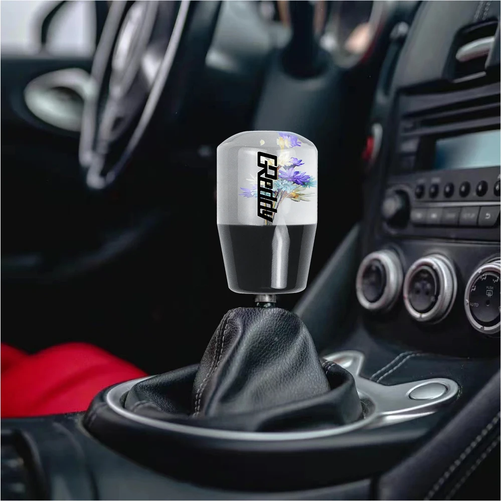 Clear Underwater Flower Design Crystal Resin Gear Shift Knob GReddy Real Flower JDM Interior Car Racing Gear Stick Shifter Lever