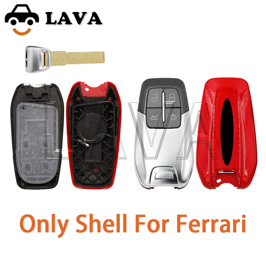 LAVA Key Shell For Ferrari 458 588 488GTB LaFerrari 2014-2020 high-quality Smart Key Shell With Logo With Blade