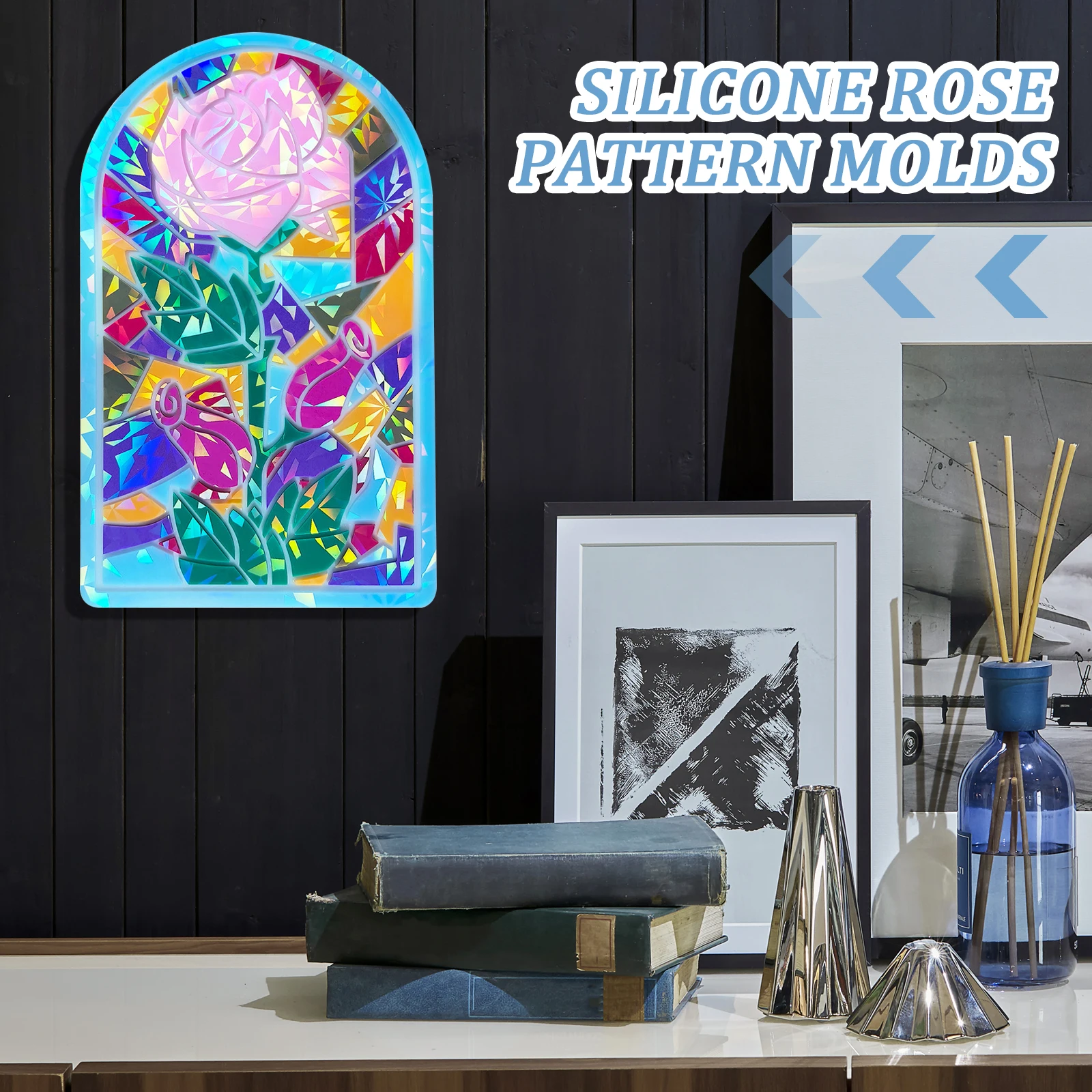 

Silicone Rose Pattern Molds Flexible Crafts Decorate Resin Epoxy DIY Supplies Lake Blue Retro Wall Art Jewelry Making