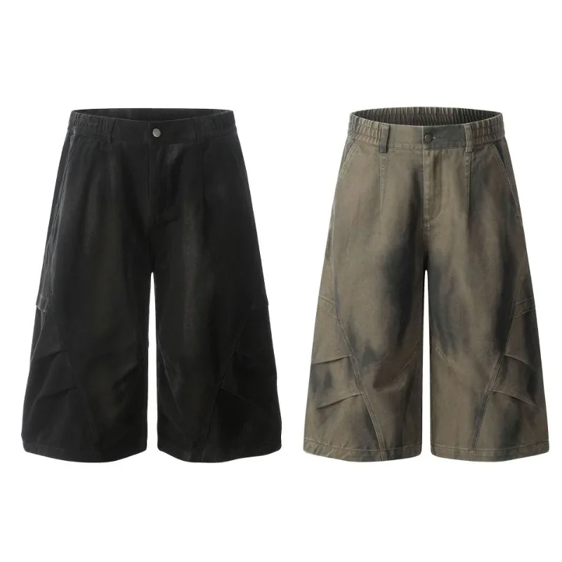 OR LF American Pleated Feel Seven Points 100 Cotton Women Cargo Trousers A Sense of Sophistication Cool Stylish Wide Leg Pants