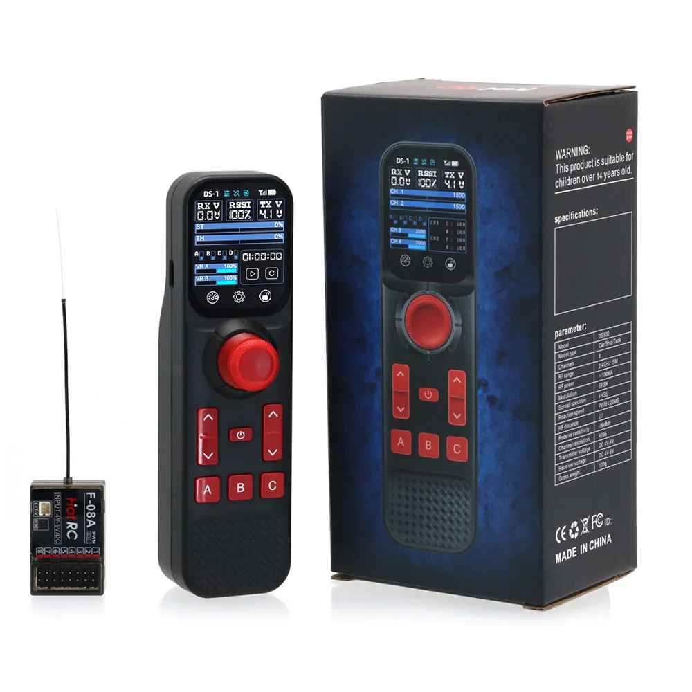 Hotrc hot rc DS800 DS 800 2 Inch Color Touch Screen 8CH 2.4GHz Radio System Transmitter Remote Control for rc car trawler boat