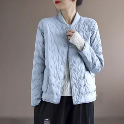 Giacca corta da donna autunno inverno moda coreana 2024 nuovo parka femminile leggero piumino di cotone caldo capispalla da donna