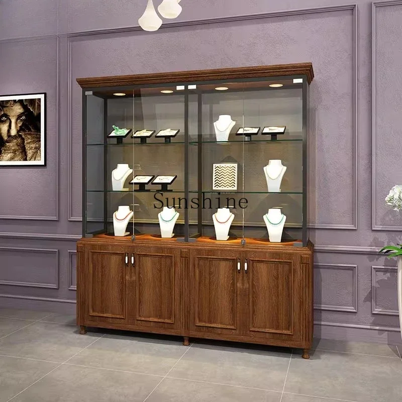 

Jewelry display cabinet Museum glass wall high cabinet customization FT