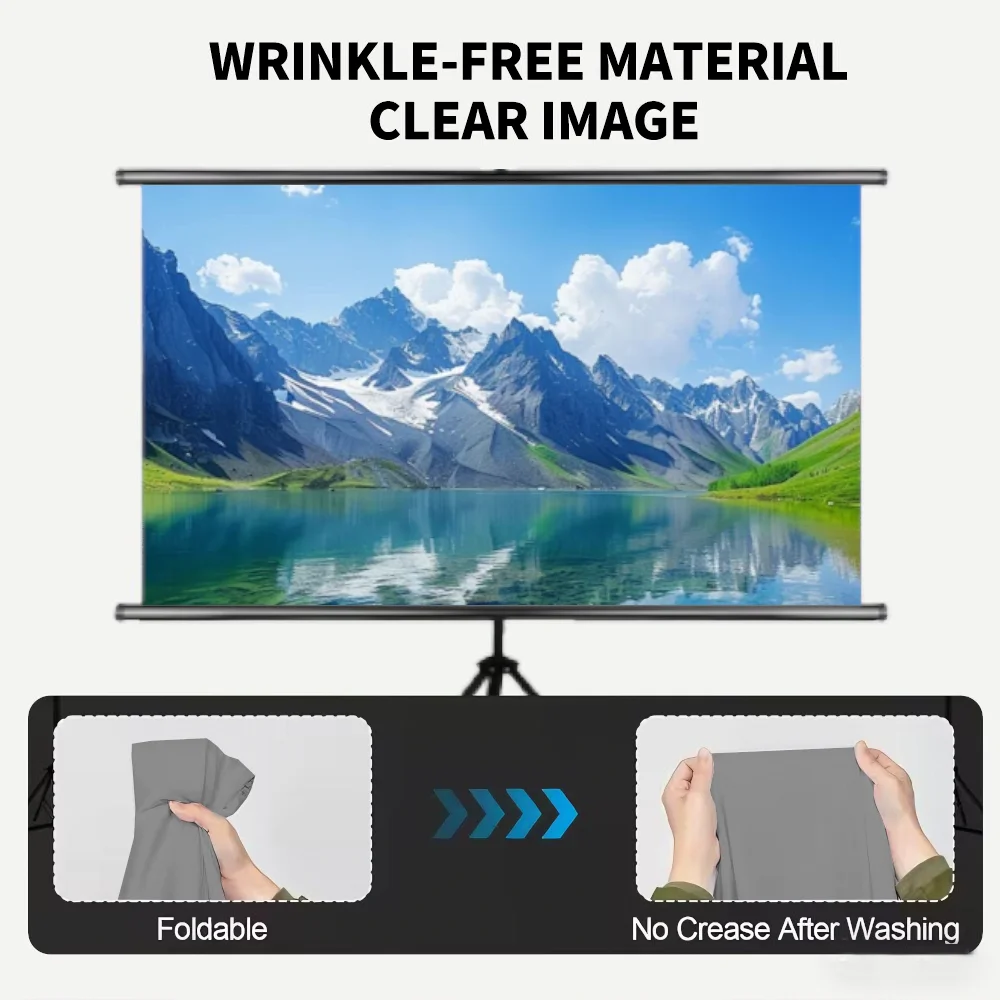 XIAOHUI Projector Screen With Stand Metal Grey Anti-Light 60-92 inch For Home Theater Outdoor Bracket Projection Screen view 5