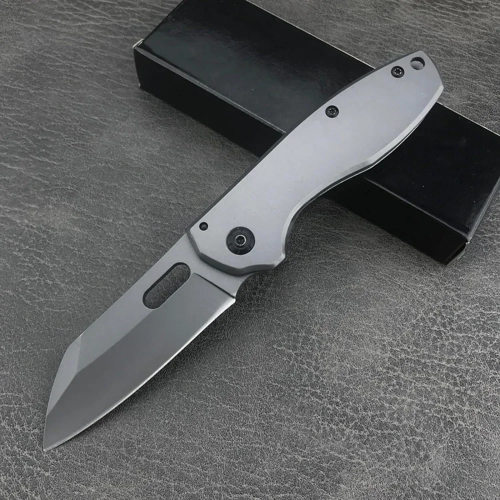 Mini EDC Pocket Folding Knife 440C Steel Blade Stainless Steel Handle Outdoor Hunting Camping Knife with Pocketclip Utility tool