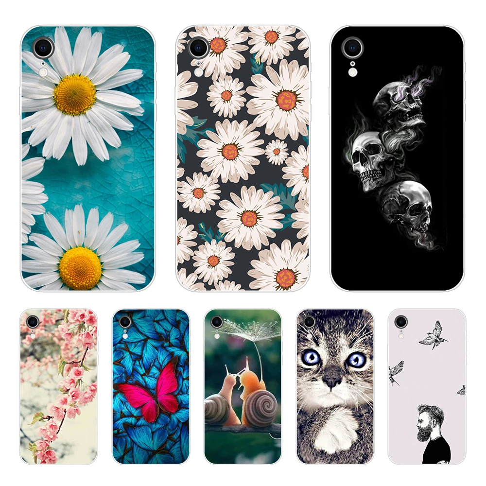 Luxury Shockproof Silicone Phone Case For iPhone X XS XR XS Max Case Flora Flower Protection Back Cover for Apple iPhone X Cases