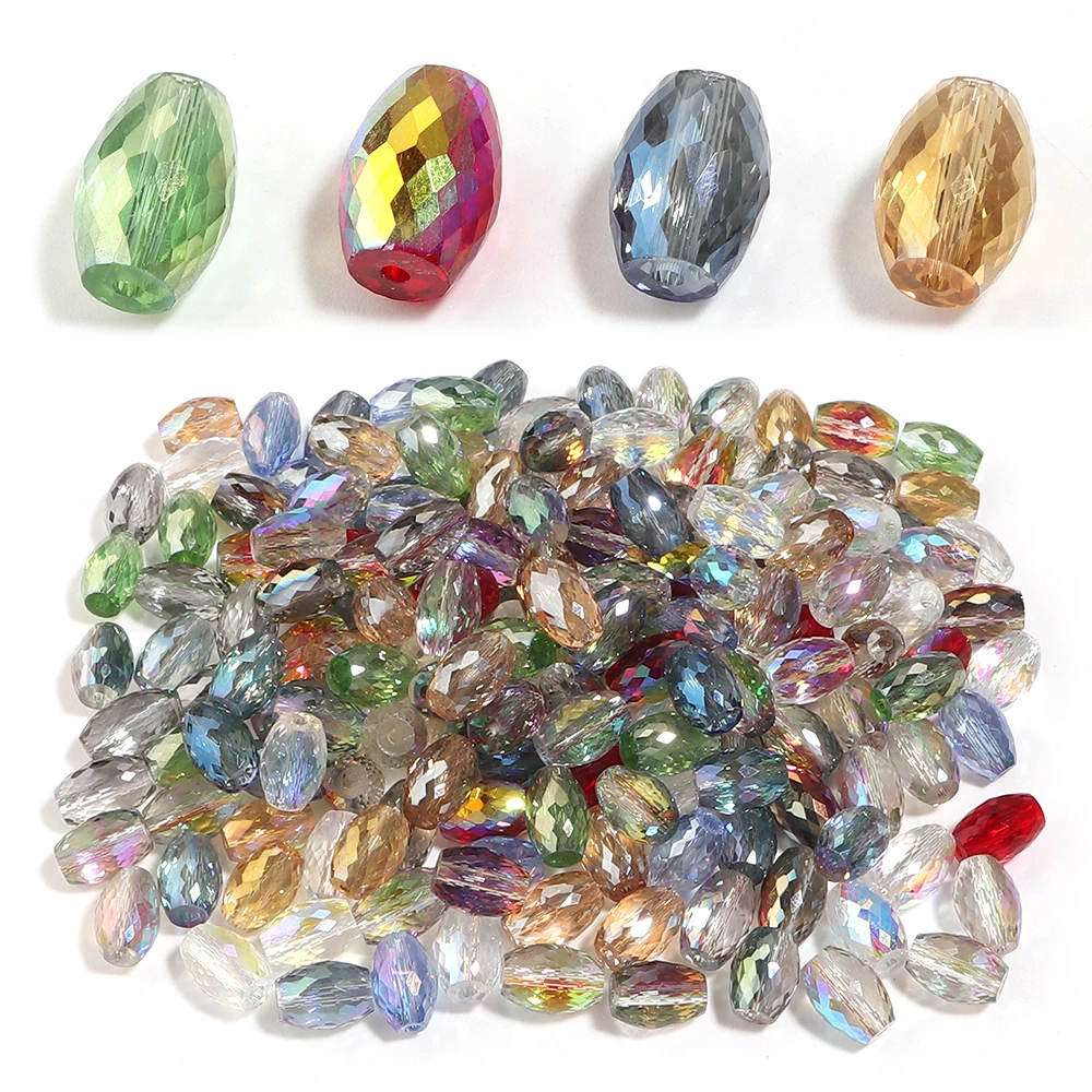20 Stück 8x11mm ovale, zylindrische, facettierte Kristallglasperlen, lose Abstandsperlen für die Schmuckherstellung, DIY-Armband- und Halskettenzubehör – Detail 5