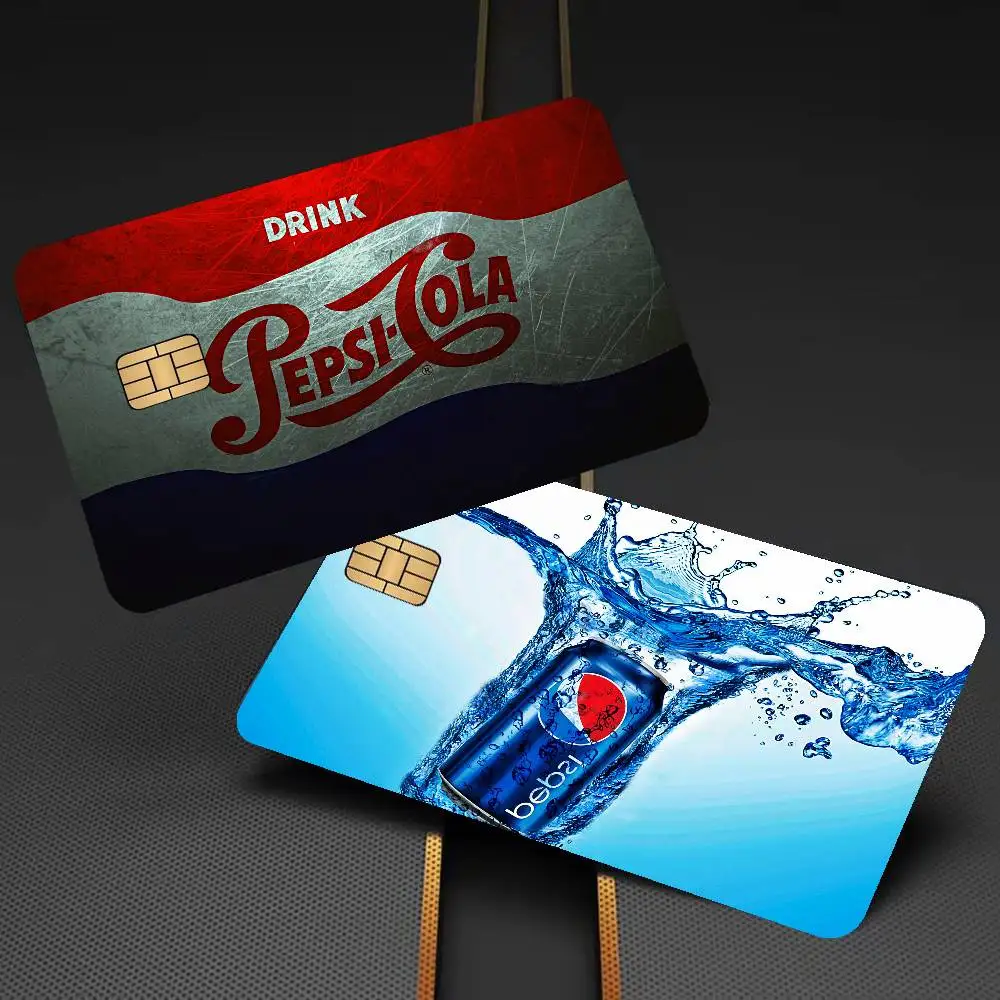 Drinks P-Pepsis Cola Credit Card Skin Stickers No Adhesive Residue Water Proof For VISA Credit Card Subway Access Card