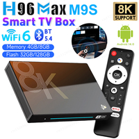 H96Max M9S Smart TV Box Android 14.0 WiFi 6 BT 5.4 Octa-Core 4/8GB RAM 32/128GB ROM  TV Box 8K 1000M LAN USB 3.0 HD Media Player