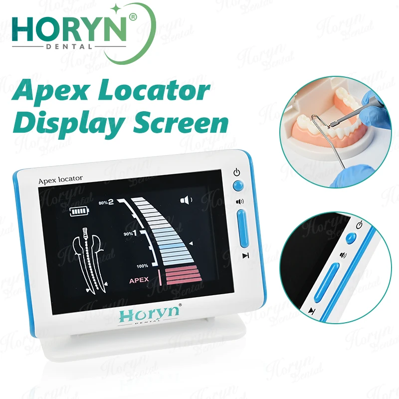 Horyn Dental Apex Locator Root Canal Measuring Device Color LCD Screen Endodontic Length Measurement Battery Operated