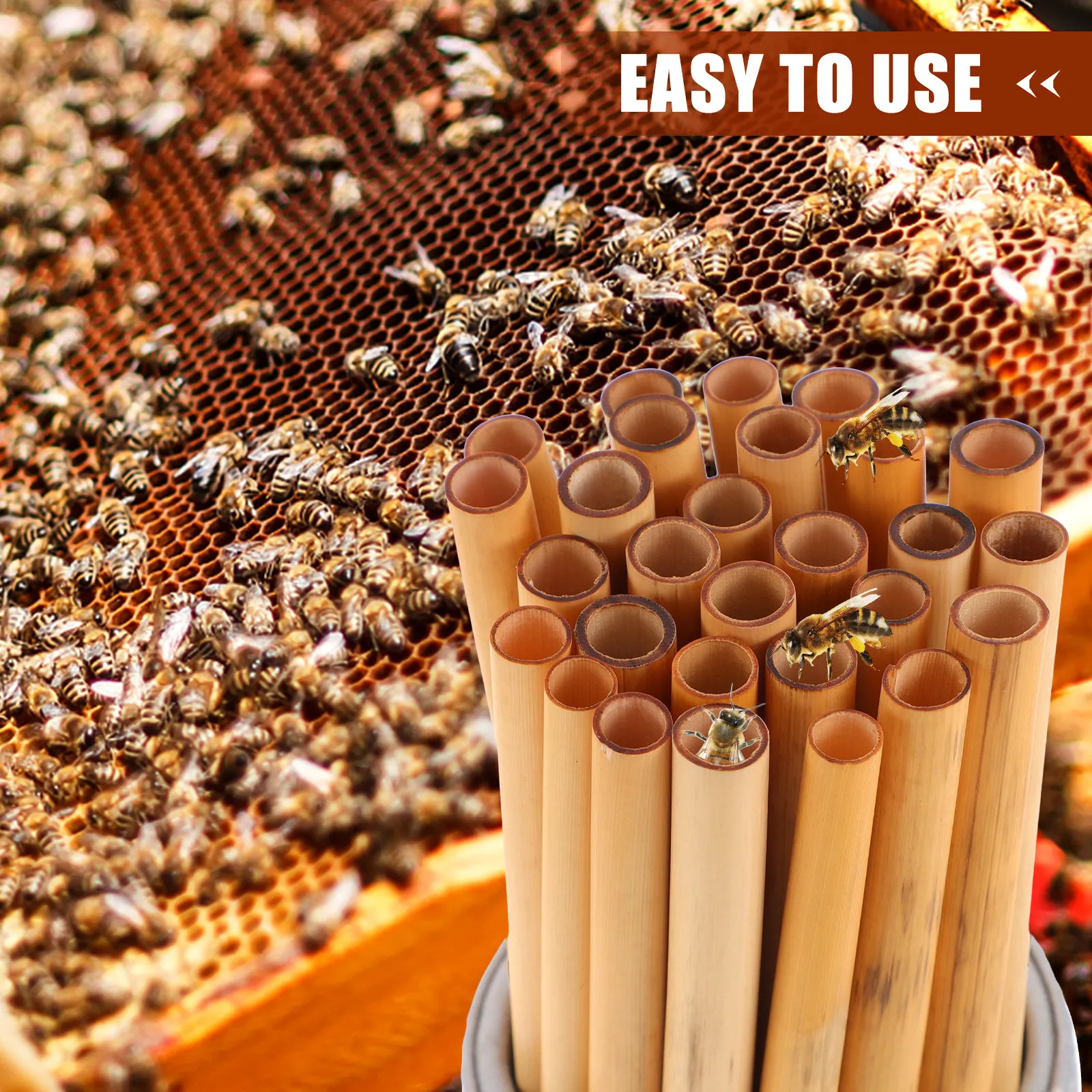 

100 Pcs Bamboo Tube Pollination Bees Replacement Mason Bees reed Tubes Kit Refillable Reed Straws Disposable Beekeepers Process