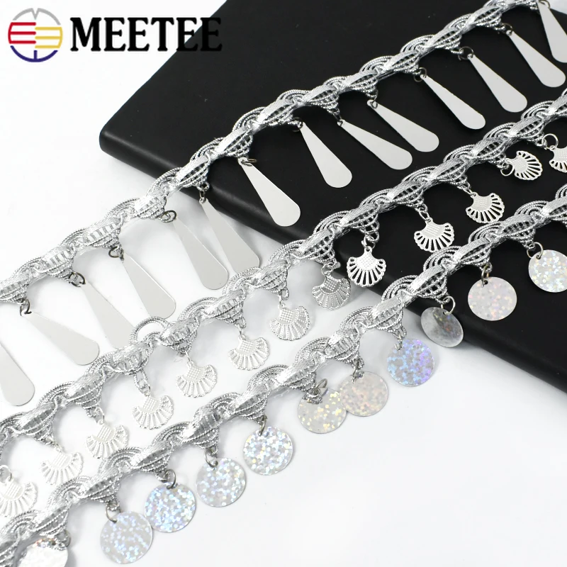 

2/5/9Yards Sequins Fringe Tassel Stage Dress Cosplay Wedding Clothes Ribbon Trim DIY Sewing Accessories