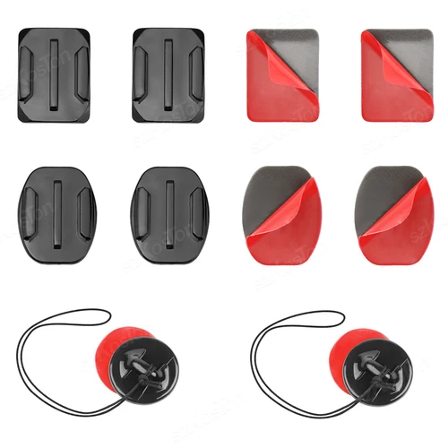 Soportes adhesivos planos curvos 3M, juego de montaje adhesivo para GoPro Hero 13 12 11 10 Xiaomi Yi 4K SJCAM Go Pro, accesorios para Cámara de Acción