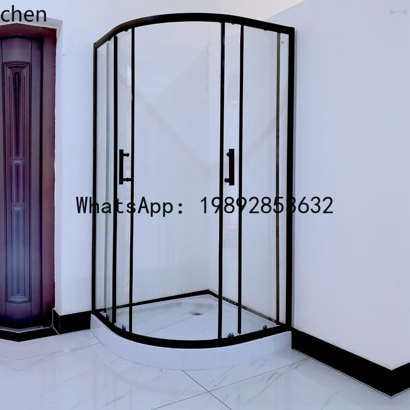 FF Simple Shower Room Bath Bath Bathroom Glass Arc Fan Simple Screen Shower Room