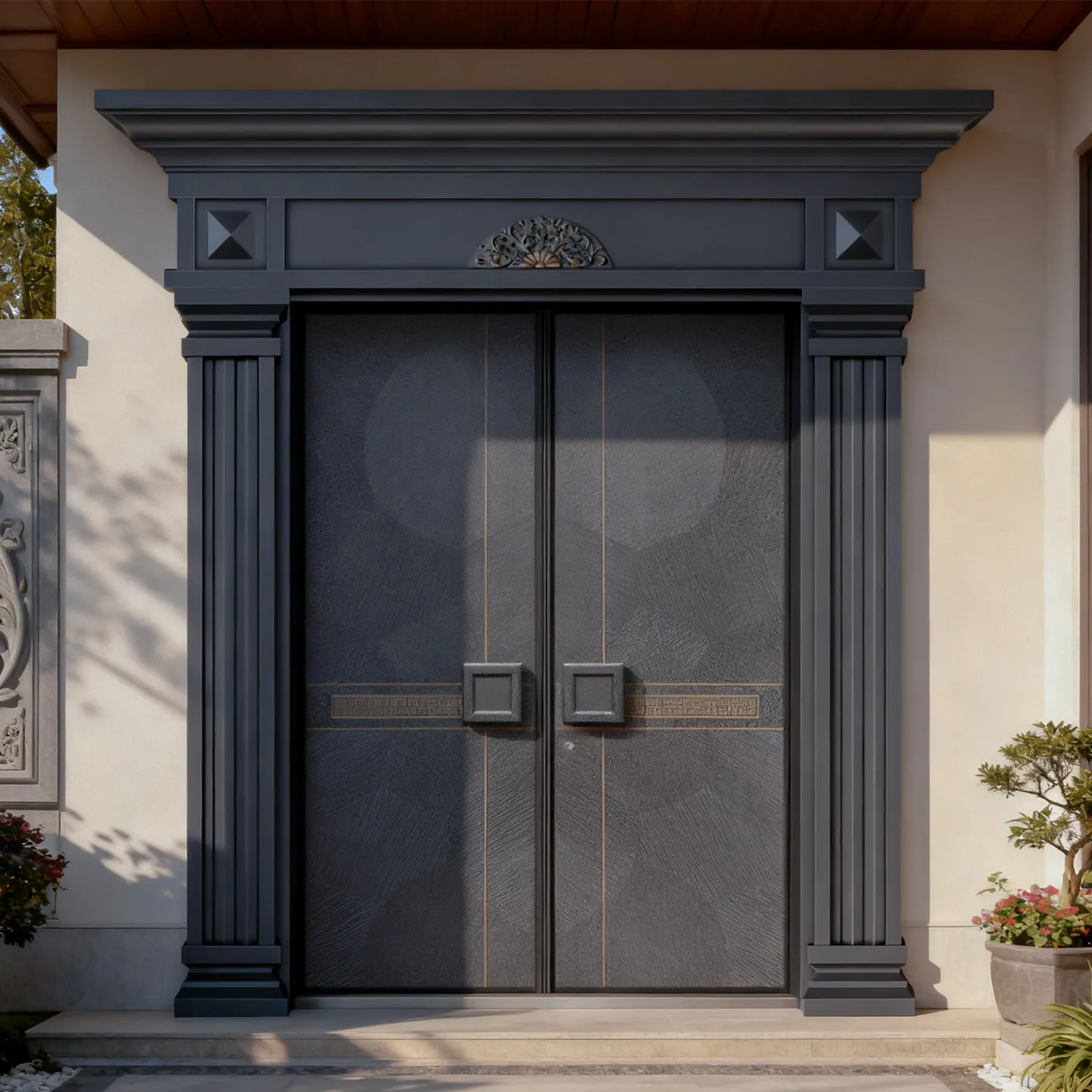 Customized villa door Entry door Rural self-built house Zinc alloy cast aluminum Chinese anti-theft door