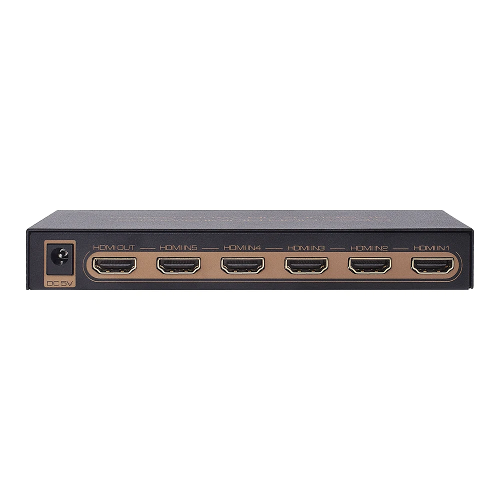 4K @ 60Hz 5 portas HDMI Switch Splitter IR remoto sem fio 5x1 HDMI Switcher, 18Gbps, HDR, UHD, HDCP 2.2 compatível