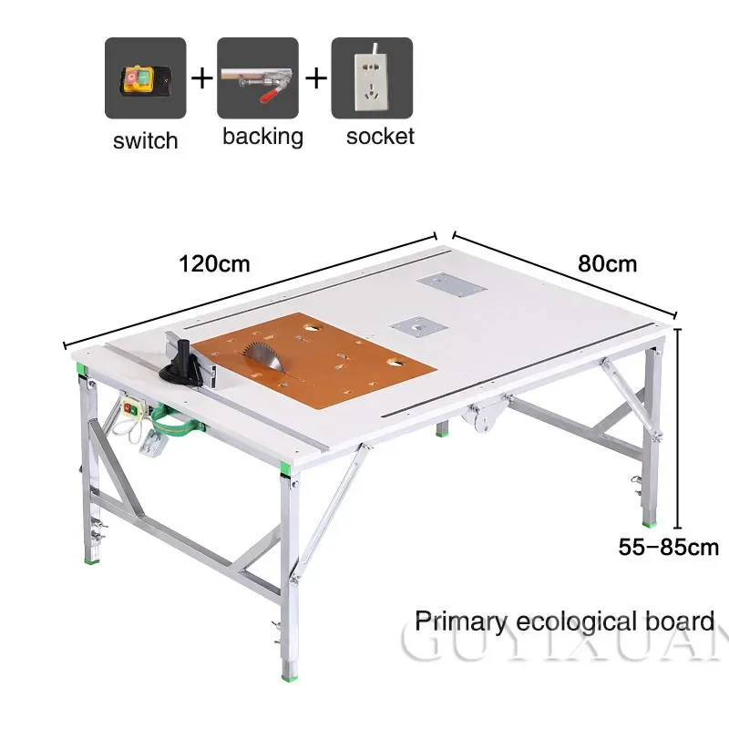 Electric woodworking table Multifunctional portable workbench Small table saw working woodworking table