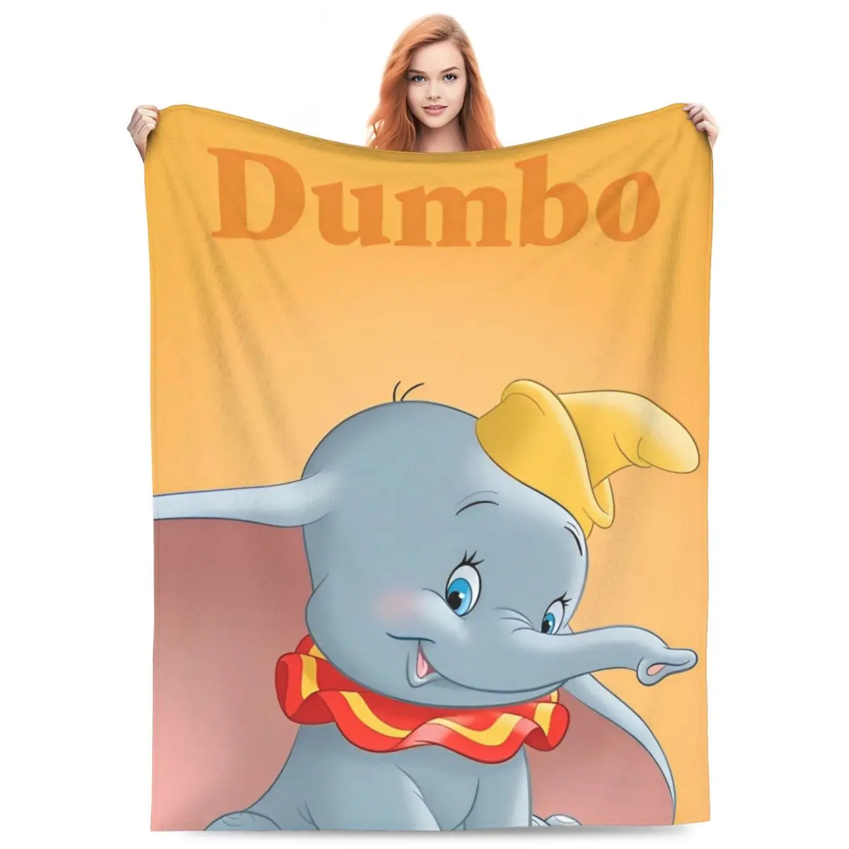 Fantasy Drama Dumbo Blanket Cover Cartoon Flannel Throw Blanket Home Couch Portable Ultra-Soft Warm Bedspreads