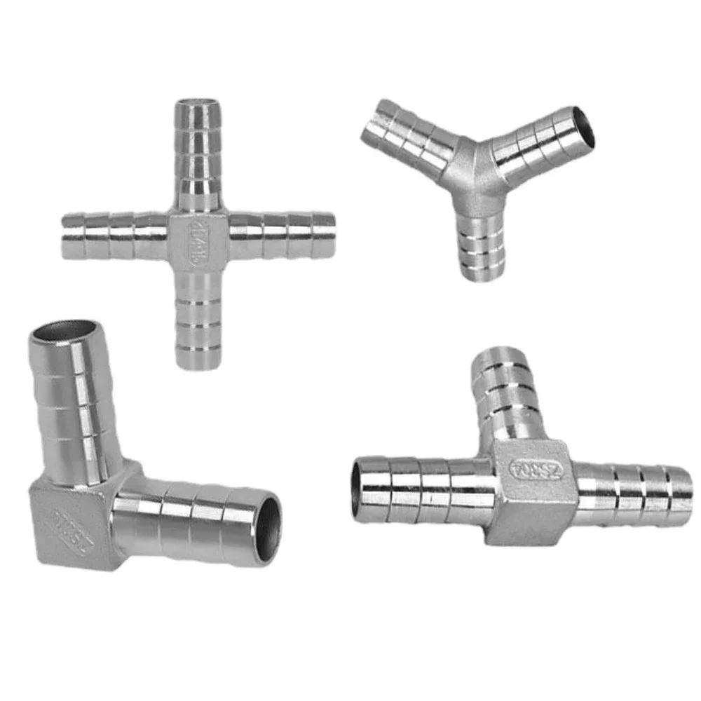6 8 10 12 13 14 15 16 20 25 32 40 50 mm Hose Barb Elbow Corss Tee U Y Shape 2 3 4 Ways Hosetail Splitter 304 Stainless Water Gas