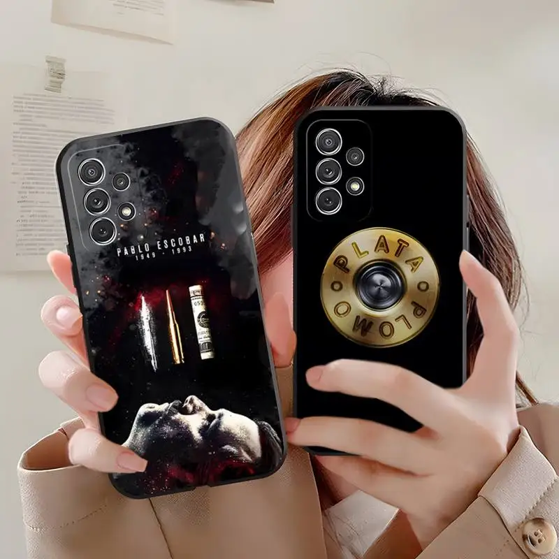 Plata O Plomo Narcos Pablo Escobar Phone Case For Samsung S20 Lite S22 S30 Ultra S21 Fe S9 S10 E Plus Black Shockproof Cover