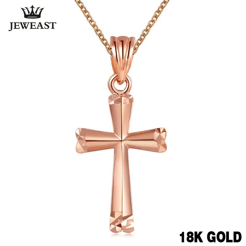 2023 New 18K Rose Gold Charm Jewelry  Pendant Woman Girl Necklace All-match Fashion Simple Cross Shape Multicolor Romantic Pop