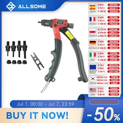 ALLSOME BT-603 Manual Riveter Gun Hand Rivet Tool Kit Rivet Nut Setting Tool Nut Setter M3/M4/M5/M6
