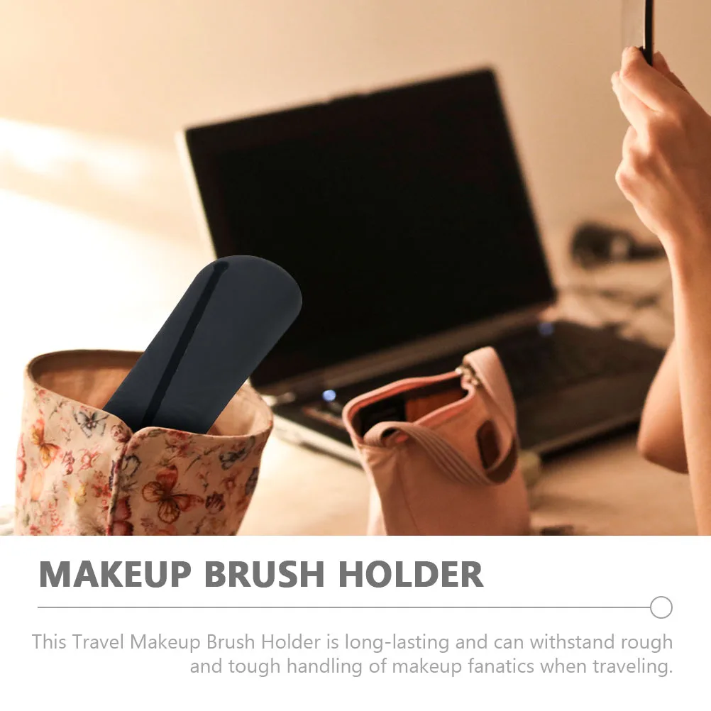 

Large Capacity Silicone Travel Makeup Brush Holder Portable Brush Case Lightweight Makeup Tool Storage Organizer