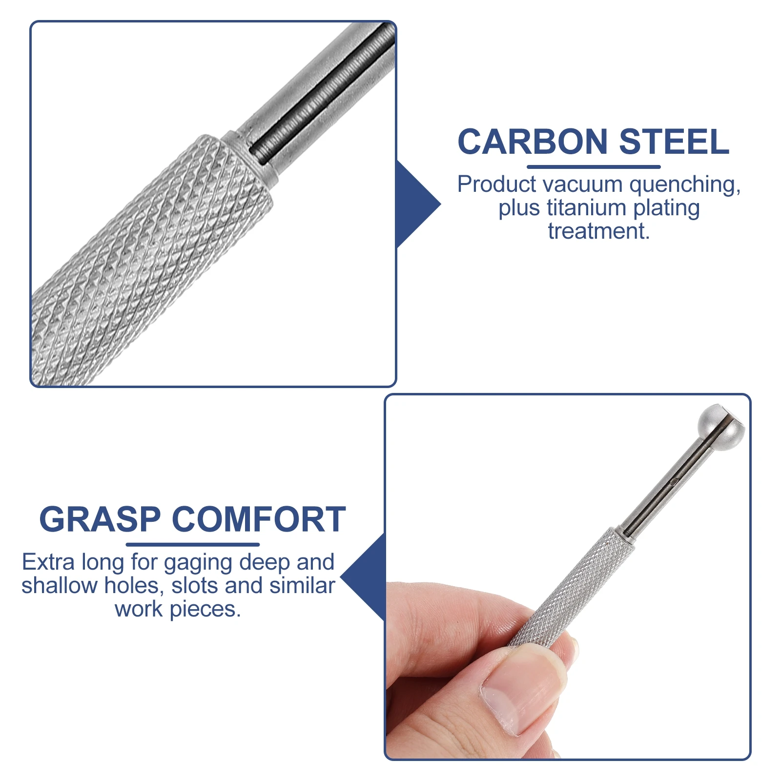 

4Pcs Precision Carbon Steel Telescoping Internal Gauges Extra Long Hardened Surface Measuring Deep Holes Slots Durable Hole