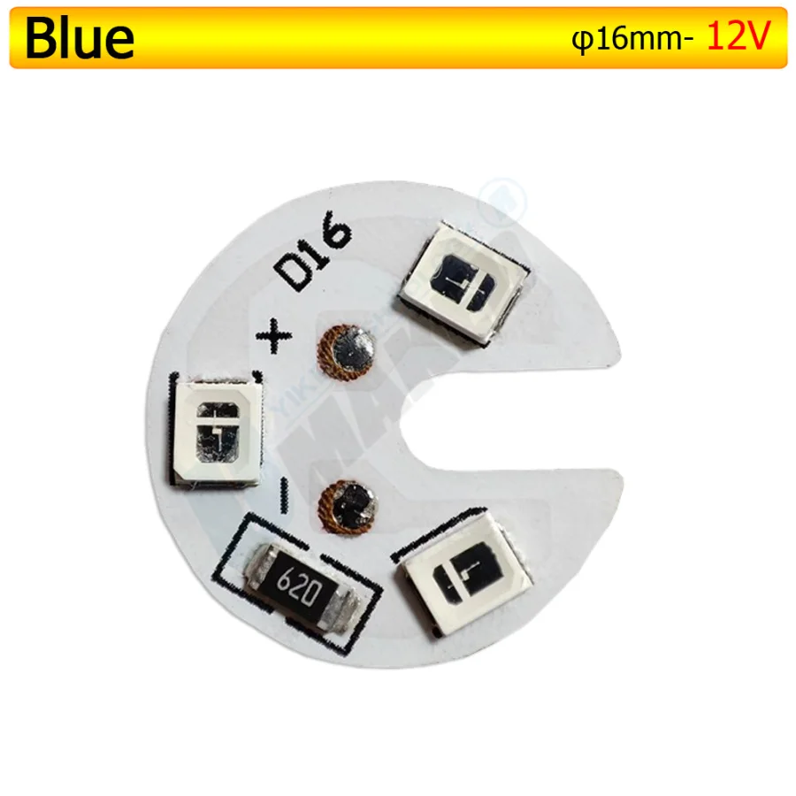 DC12V 3W 16mm SMD Chip led bulb light,3000K Brightness Downligh lamp, white color DIY flashlight tracking light source