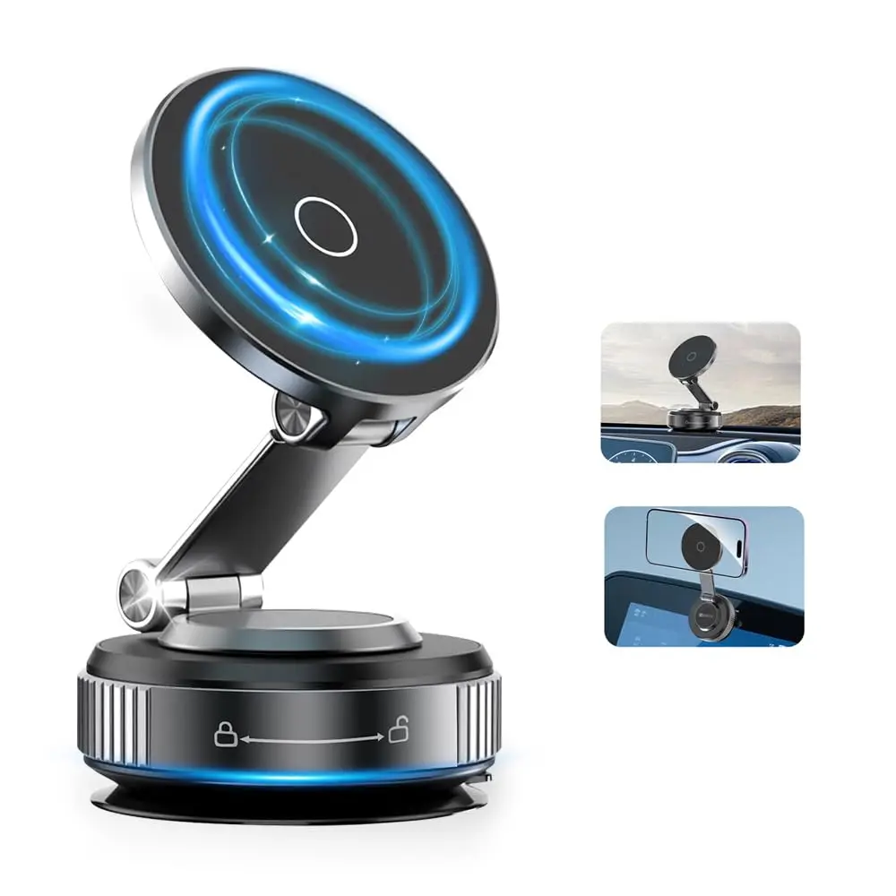 

2026 New Magnetic Car Phone Holder with Vacuum Suction Cups,360° Rotatin Cell Phone Car Mount for Windshields/Dashboards,Phon