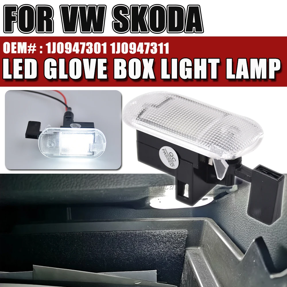 

1 шт., белый светодиодный светильник для перчаток без ошибок, лампа для VW Bora Golf New Bettle Caddy Touran Touareg для Skoda Fabia Octivia Superb