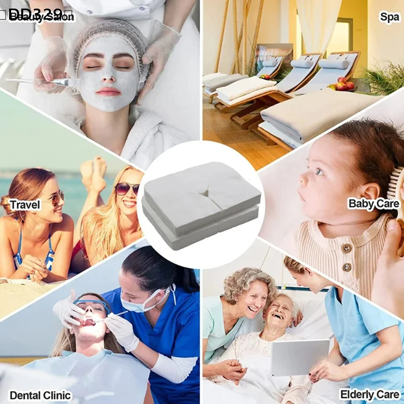 100/200Pcs SPA Face Massage Pad Beauty Salon Massage Headrest Pad Disposable Cotton Pillow Towel Cover  Skin Care Tool〔DD329〕