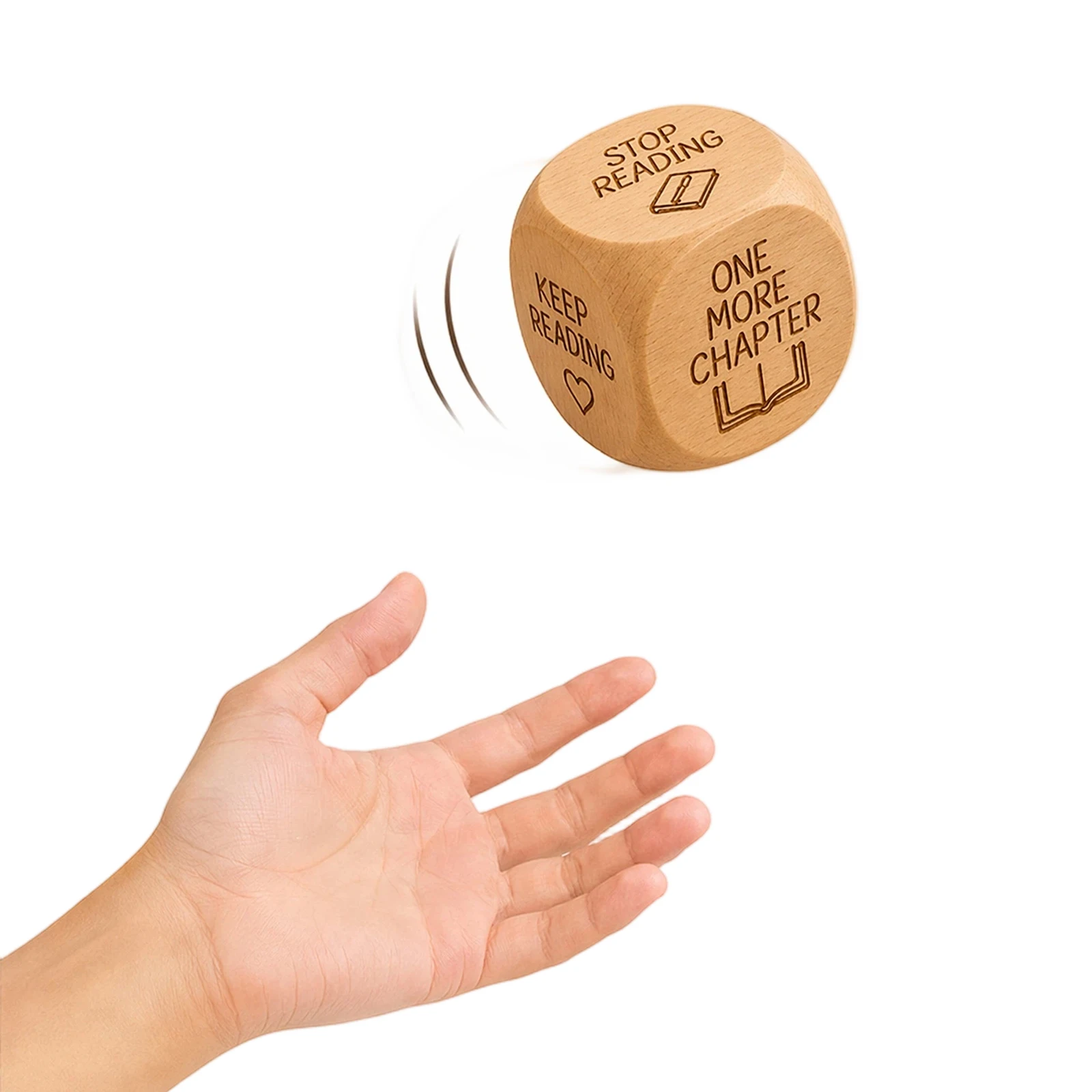 Wooden Reading Decision Dice with Engraved Prompt Creative Reading Dice Creative What To Read Dice for Book Lovers Readers