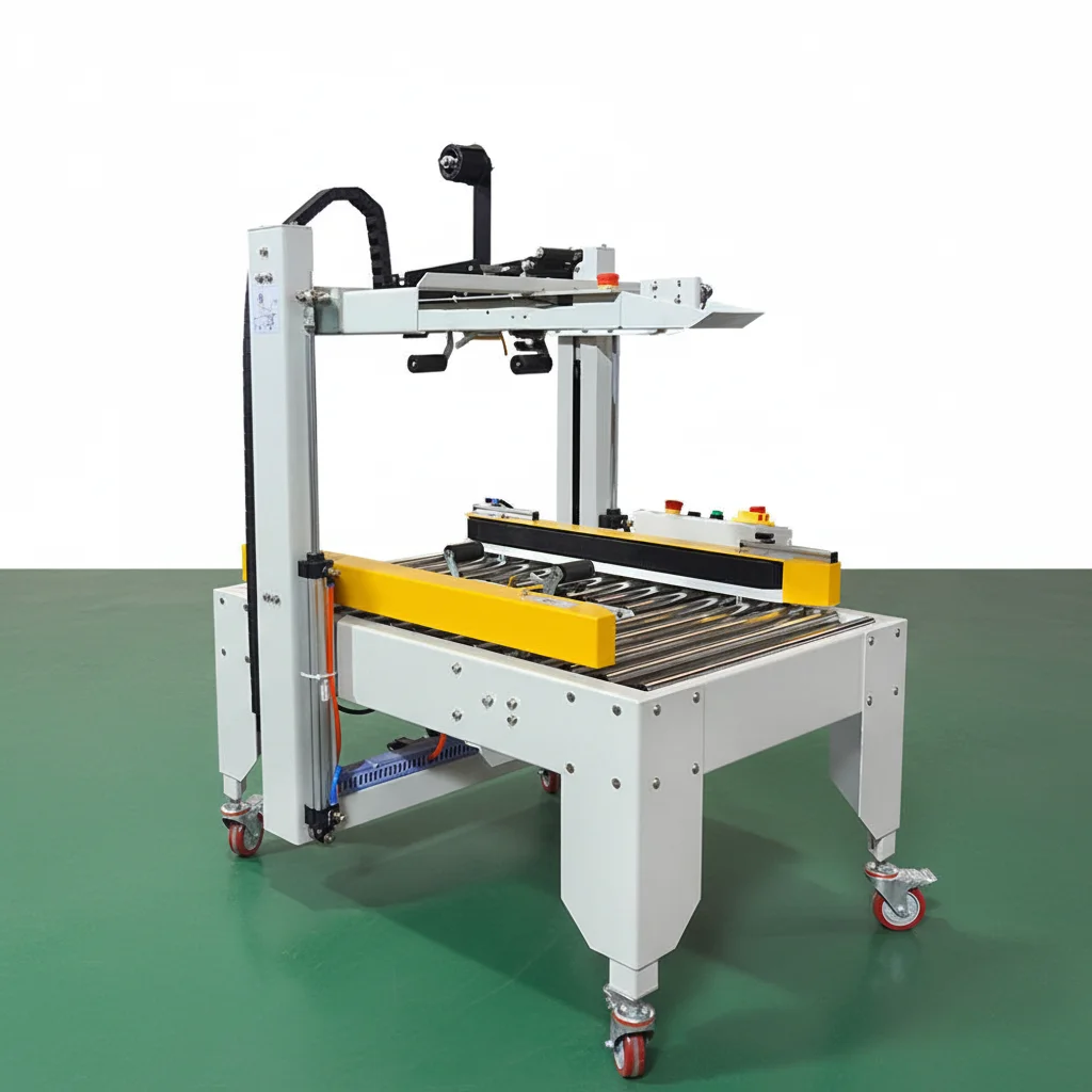 

Автоматическая упаковочная линия с боковым ременным приводом, машина для запечатывания коробок самоклеящейся лентой с автоматической регулировкой, машина для запечатывания картонных коробок