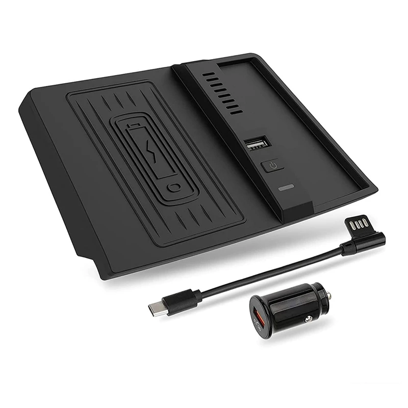 

10W Car Mat Center Console Storage Box Wireless Charger For Subaru Forester 2019-2022 Wireless Charging Pad Accessories