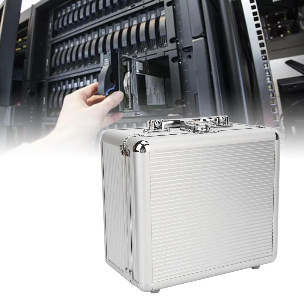 Safety Lock 20 Bays Hard Drive Storage Box Safety Lock 2.5inch Protective Box ABS Handle Hard Drive Carrying Cover Data Center