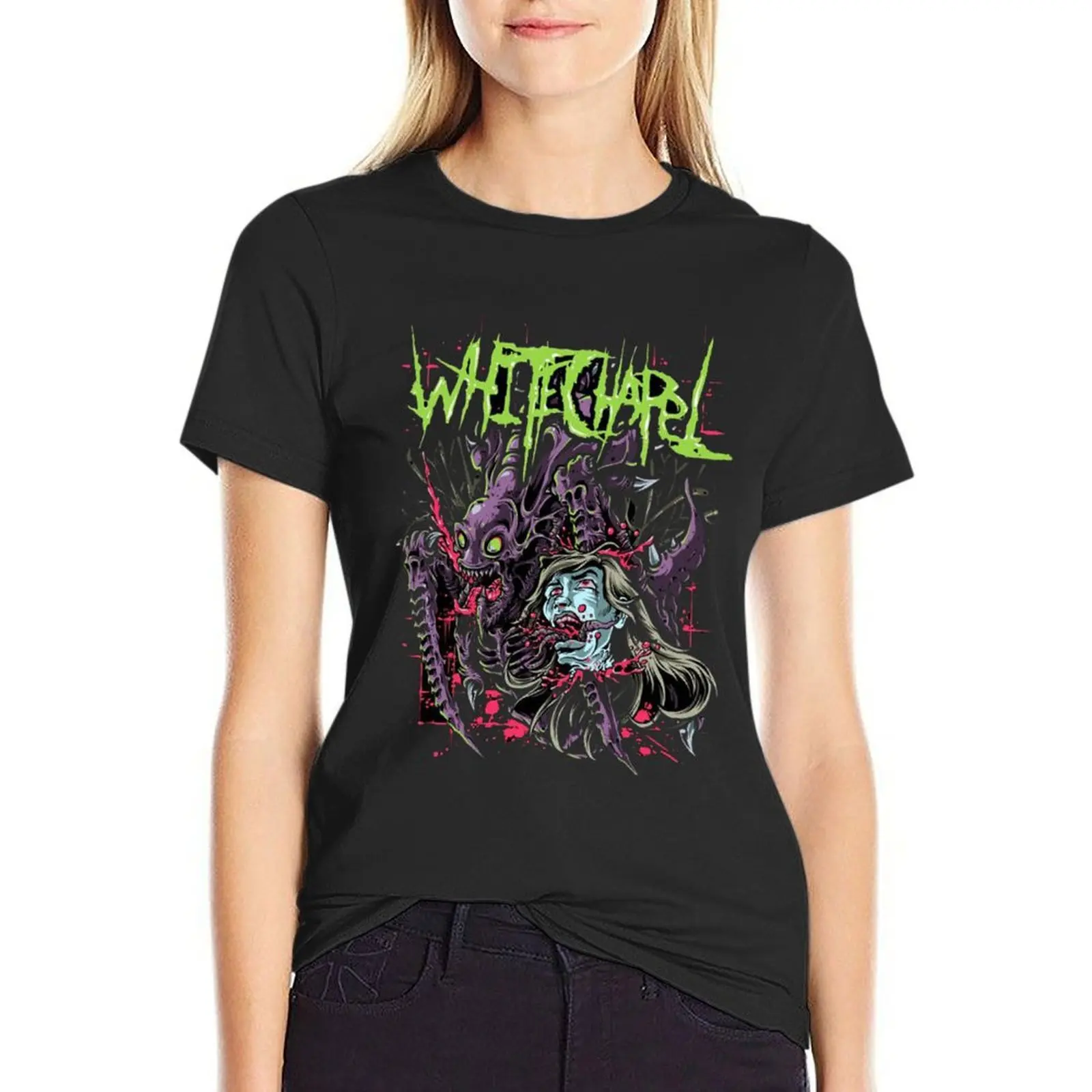 WHITECHAPEL BAND T-Shirt Aesthetic clothing plus sizes blacks vintage western t-shirt dress for Women