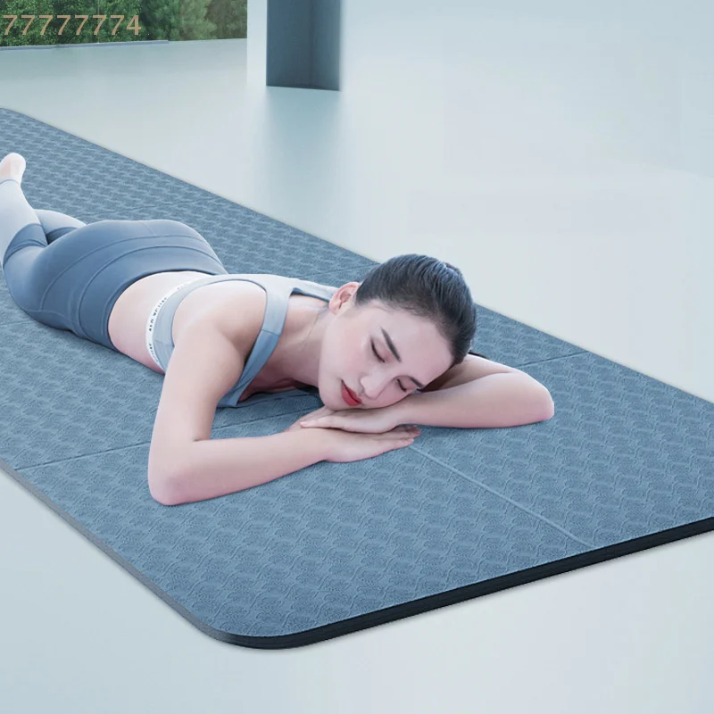 1 x umweltfreundliche, faltbare TPE-Yogamatte, doppelseitig, rutschfest, reisefreundlich, für Pilates und Bodentraining