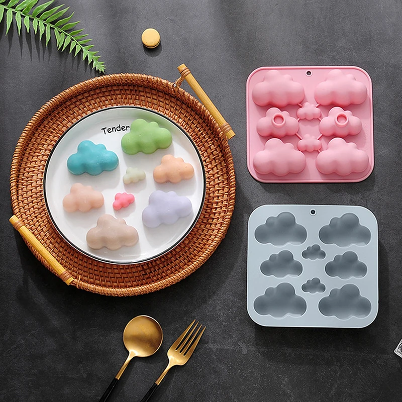 1Pc 8Cavities Cartoon Cloud Silicone Mold DIY Candle Resin Plaster Making Set Chocolate Biscuit Cake Ice Mould Home Decor Gift